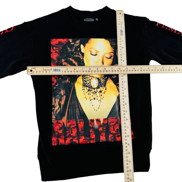 Aaliyah Unlimited Power Sweatshirt XS Black Graphic Hoodie - Picture 2 of 5